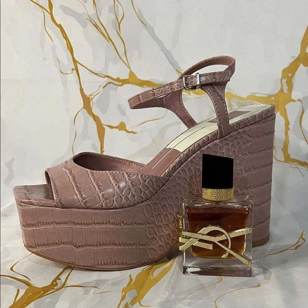 * Dolce Vita Blush Croc Platform Sandals